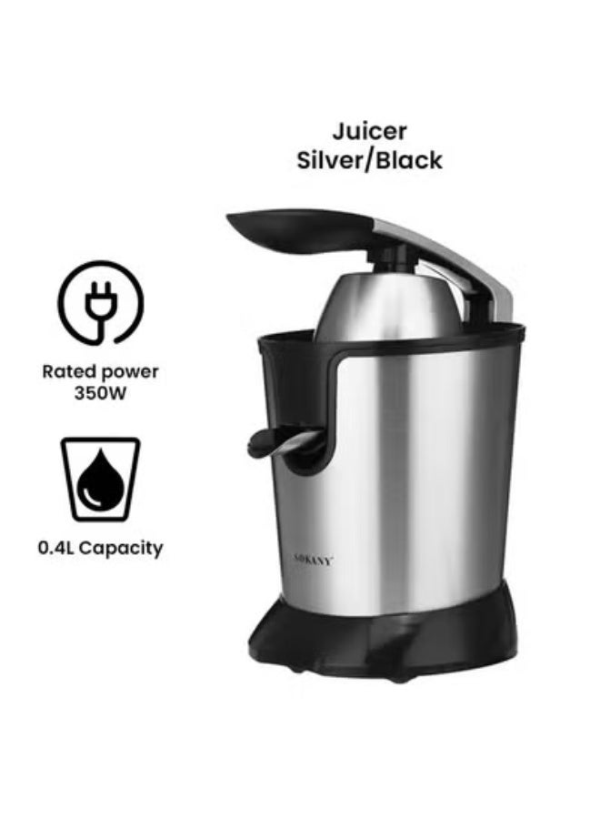 Sokany JE-651E Electric Citrus Juicer with Professional Press Handle - Stainless Steel - Quiet and Powerful Motor for Preparing Fresh Orange and Lemon Juice - Image 5